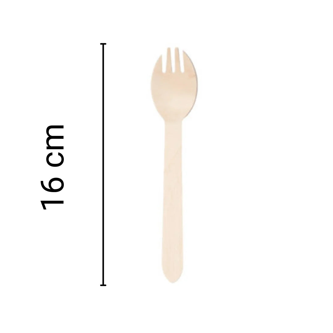 Eco-friendly wooden disposable spork for parties and catering