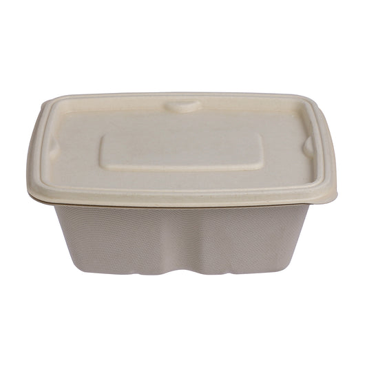 Rectangular 650ml food storage container with lid for meals and storage