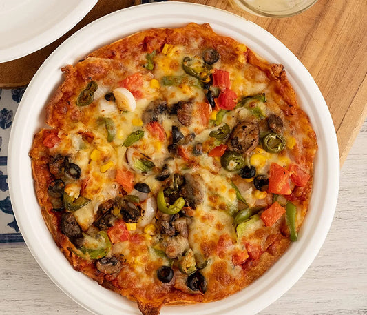 Eco-friendly 9 inch round sugarcane bagasse plate