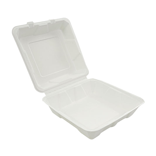 9x9 clamshell food box with lid for takeaway meals