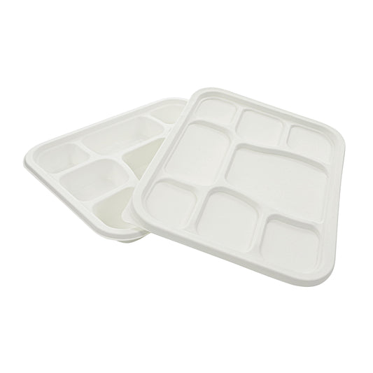 8 compartment Tray with lid- Biodegradable