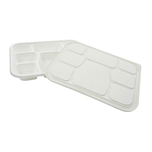 8 compartment Tray with lid- Biodegradable
