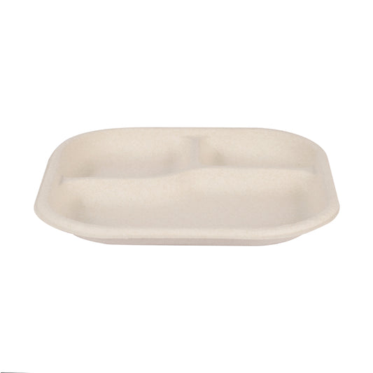 Square Plate 3 Compartment