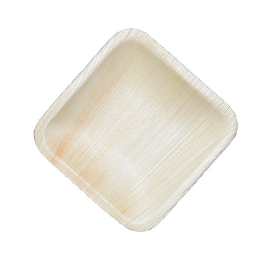 Areca 6 inch square biodegradable disposable plate for snacks and desserts