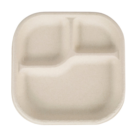 Square Plate 3 Compartment