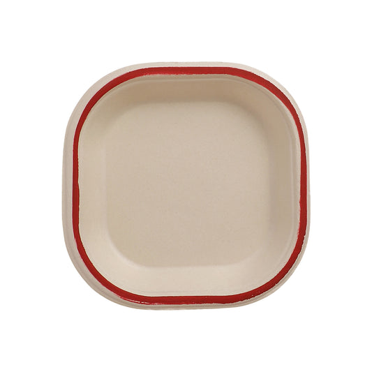 Taarey 6 inch square disposable eco-friendly plate for snacks and desserts