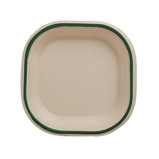 Taarey 6 inch square disposable eco-friendly plate for snacks and desserts