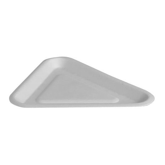 Triangular snack plate made from sugarcane bagasse