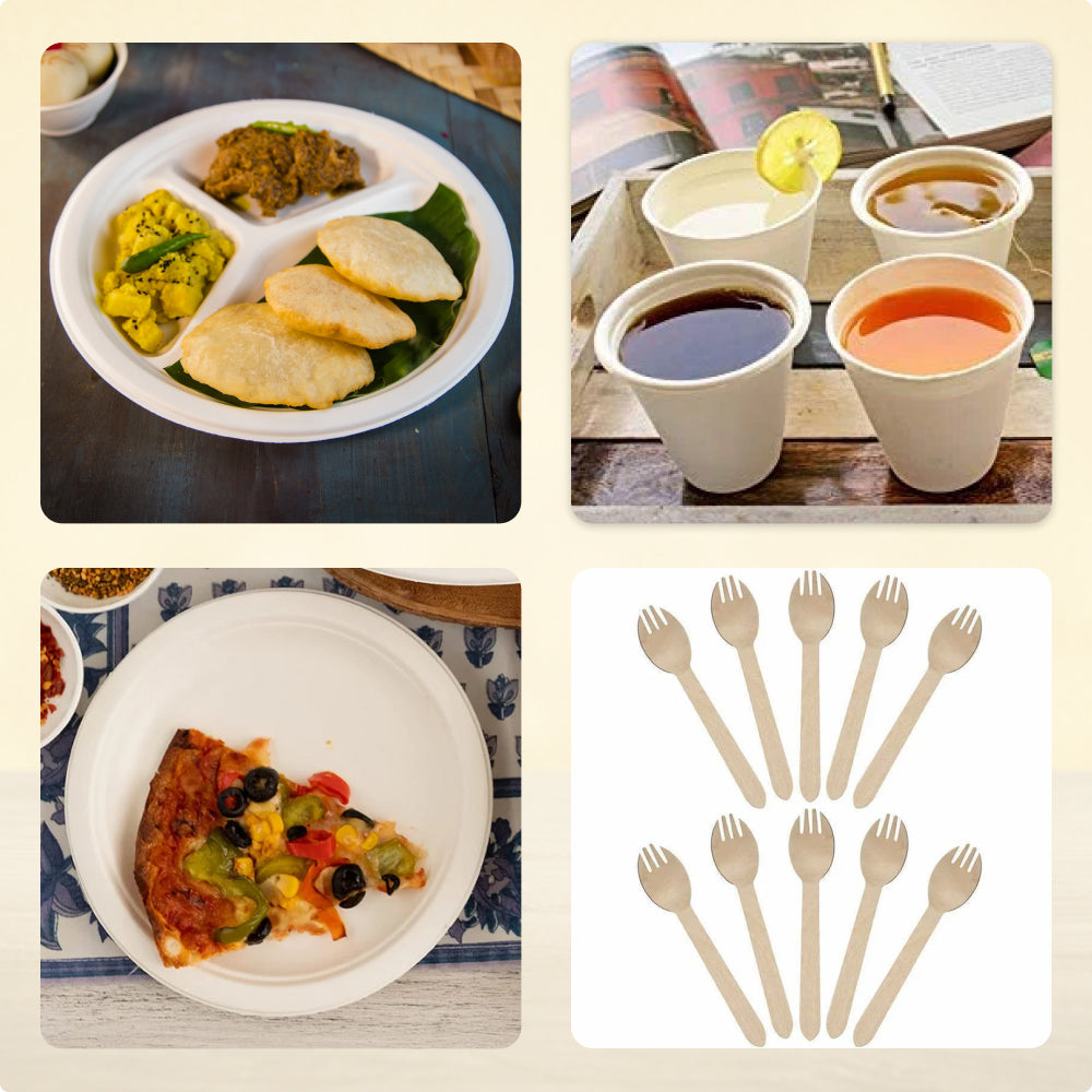 Eco-friendly disposable party pack for birthday celebrations