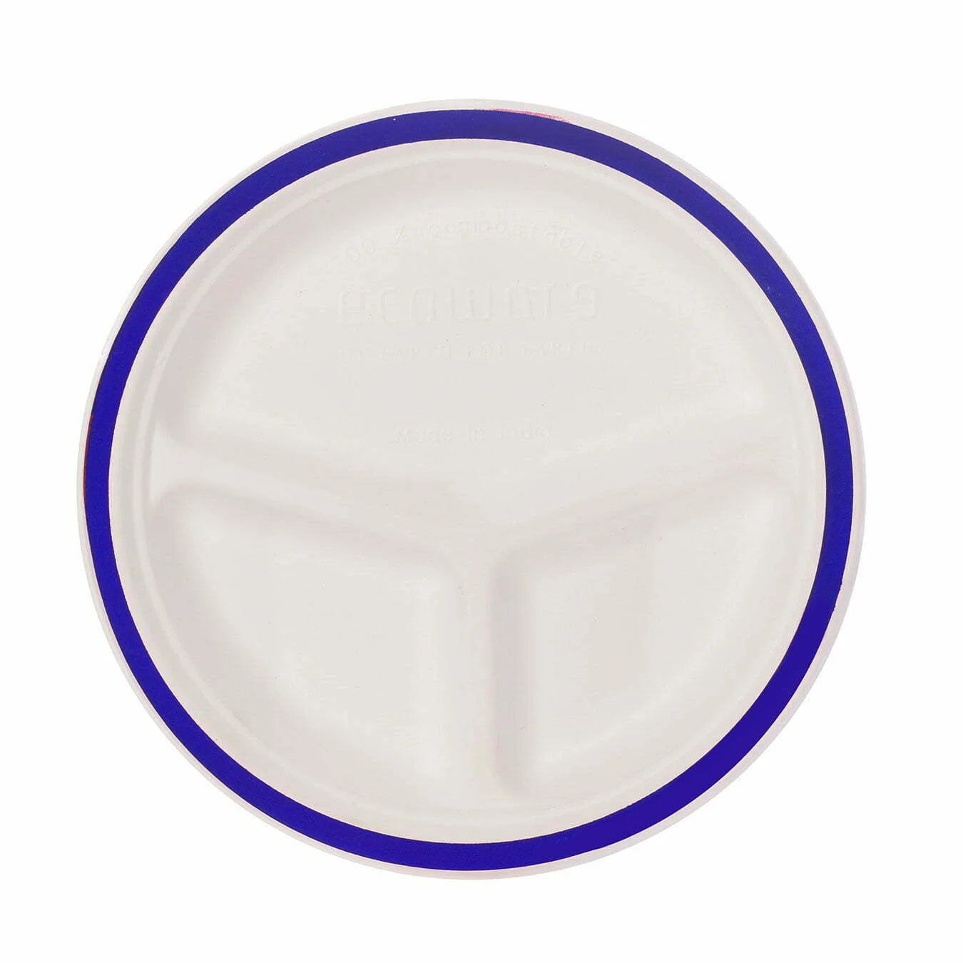 Taarey 10 inch 3-compartment round eco-friendly disposable plate for meals