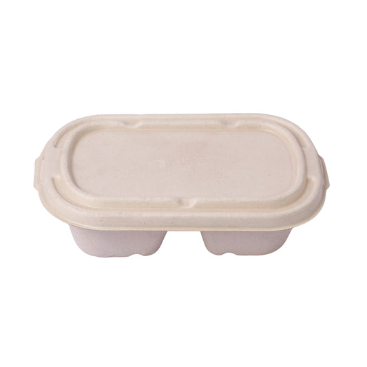 2 Compartment Food Container with Lid