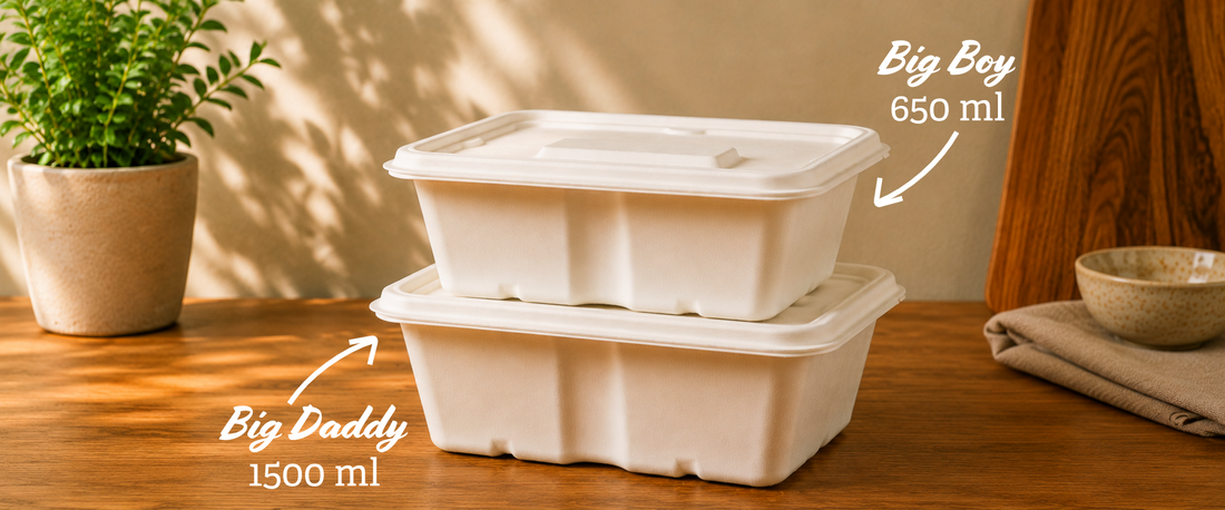 1,500 ml & 650 ml Sustainable Food Containers from Ecoware India