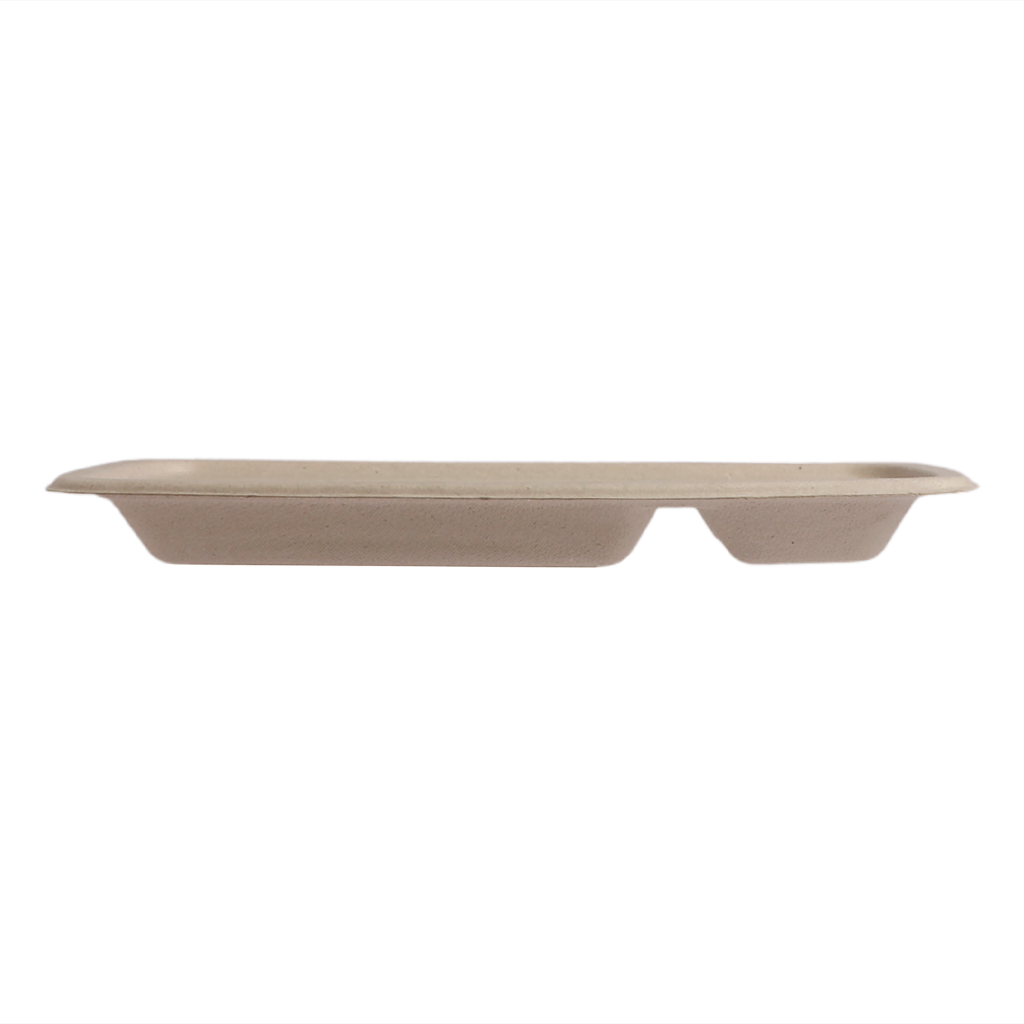 2 Compartment Snack Plate Beige