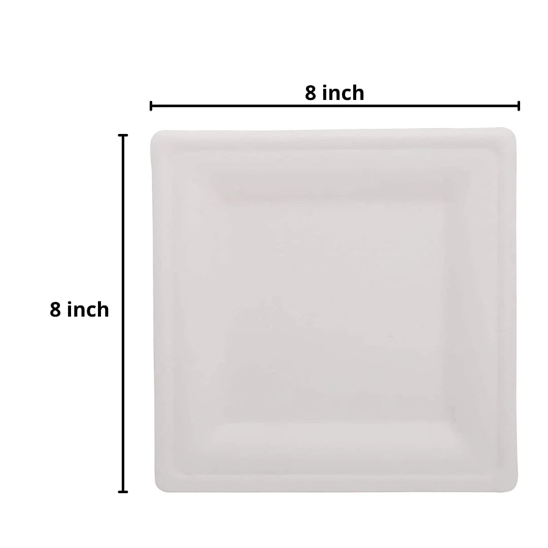 Eight Inch Squares 8 Inch Square Disposable Plate Sustainable Sugarcane Bagasse β Ecoware