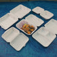 Eco-friendly disposable tableware sample kit with plates, cups, and cutlery
