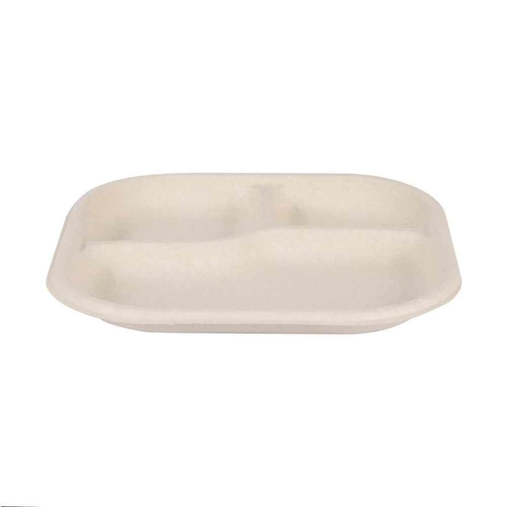 Square Plate 3 Compartment