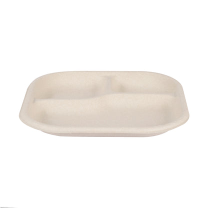 Square Plate 3 Compartment