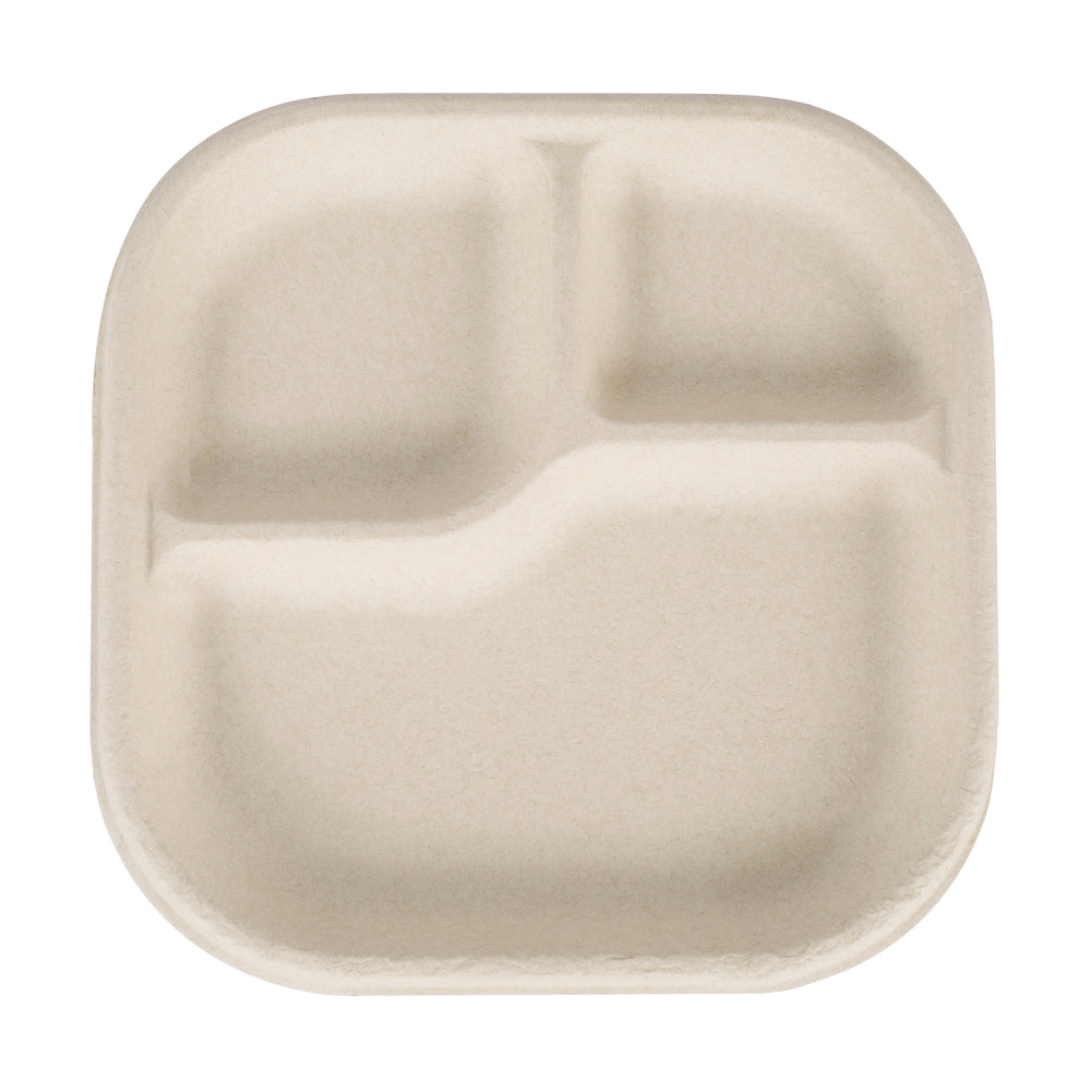 Square Plate 3 Compartment