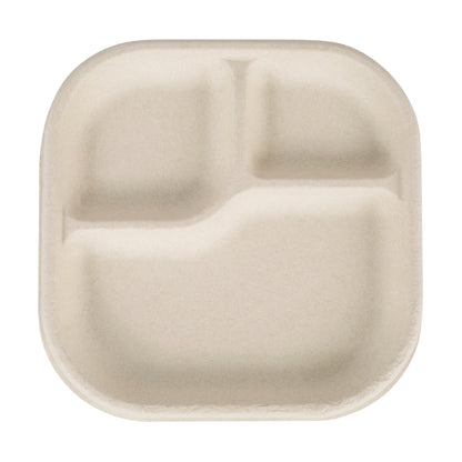 Square Plate 3 Compartment