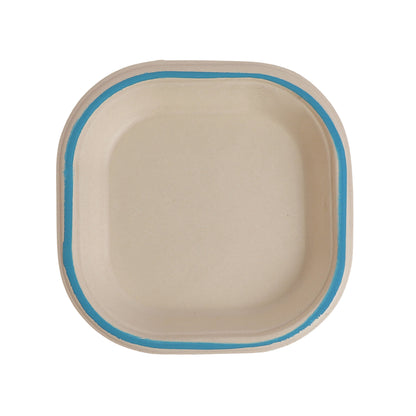 Taarey 6 inch square disposable eco-friendly plate for snacks and desserts