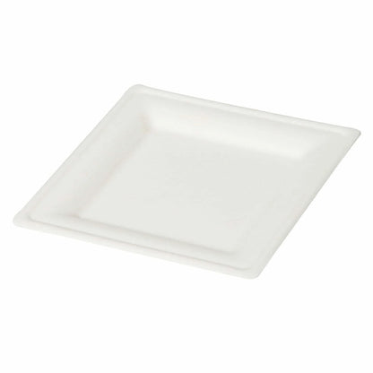 Biodegradable sugarcane bagasse 8 inch square plate