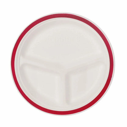 Taarey 10 inch 3-Compartment Round Plate