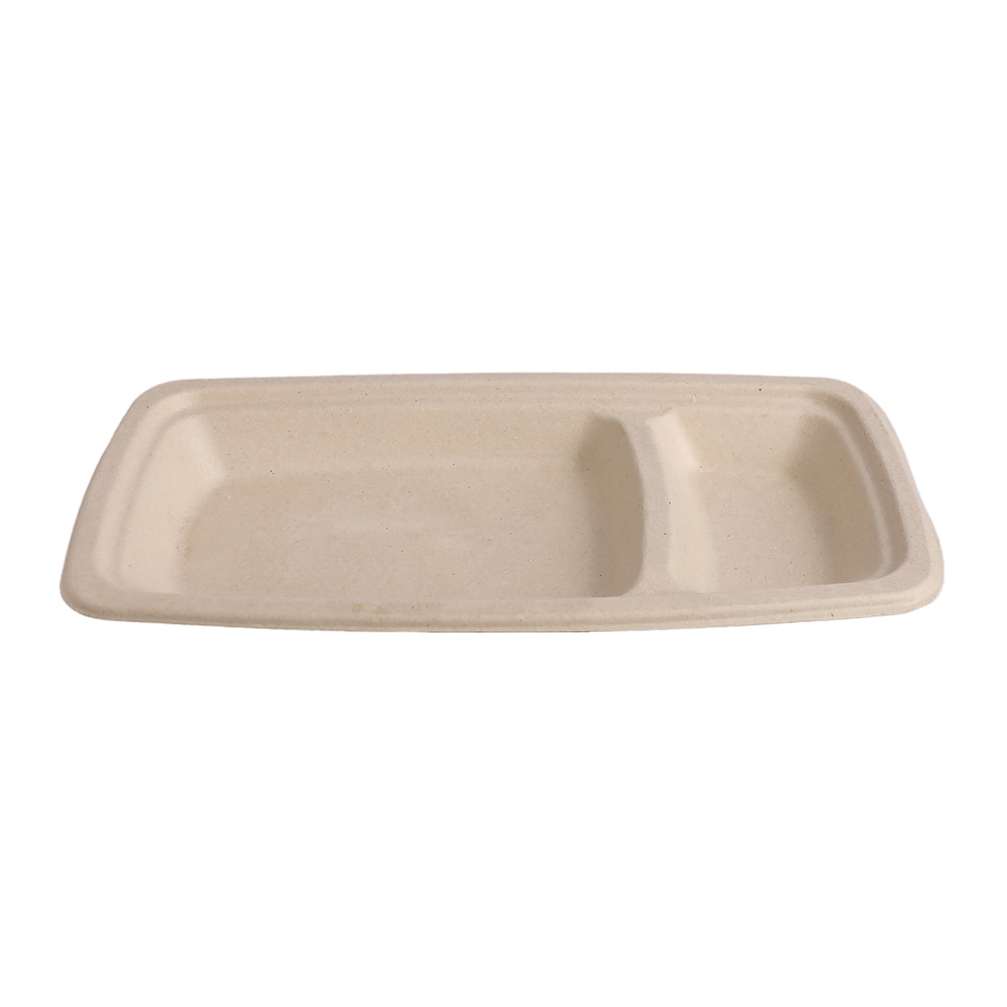 2 Compartment Snack Plate Beige