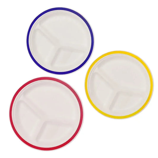 Taarey 10 inch 3-Compartment Round Plate